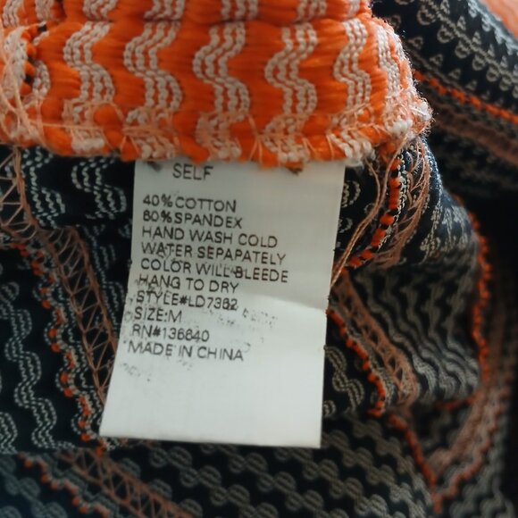 Akira Chicago Black Label Fit & Flare Mini Dress Women' Size M Orange Strapless - Picture 6 of 6